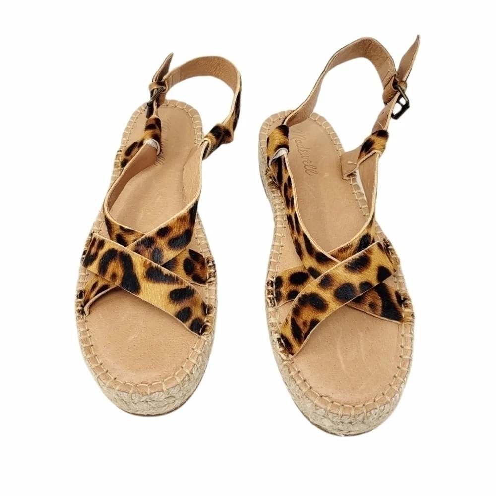 MADEWELL Malia Espadrille Sandal in Leopard Calf